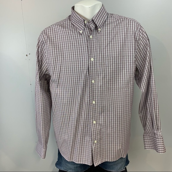 Eddie Bauer Wrinkle Resistant Long Sleeve Button Shirt Plaid Contrasting Trim - Picture 1 of 10